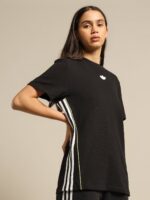 Adidas Original Loose Piping T-Shirt in Black - Image 3