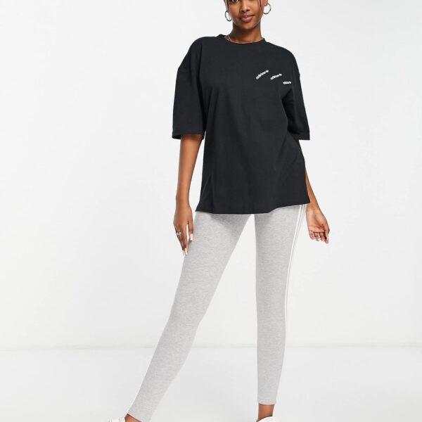 Adidas Originals 'Logomania' triple logo t-shirt in black
