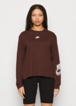 Logo Sportswear Long-Sleeve T-Shirt in Dark Brown - Image 4