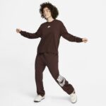 Logo Sportswear Long-Sleeve T-Shirt in Dark Brown - Image 3