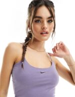Nike ribbed Cami top in purple - Image 3