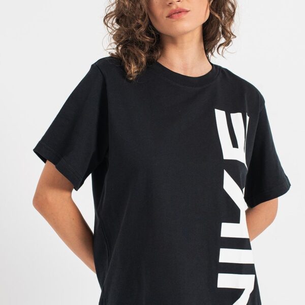 Oversized cotton T-shirt with logo, White, Black