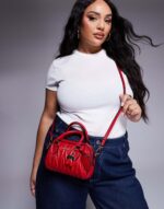 River Island mini bowler bag with charms in red