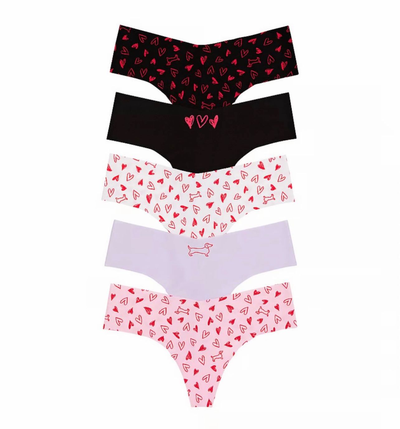 555 5-Pack No-Show Thong Panties - Image 1