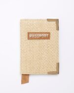 Beige Raffia Passport Cover