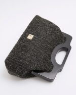 Black Metallic Raffia Clutch Bag - Image 3