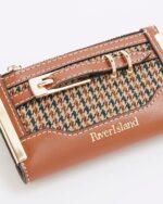 Brown Check Buckle Mini Wallet - Image 4