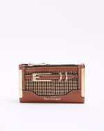 Brown Check Buckle Mini Wallet
