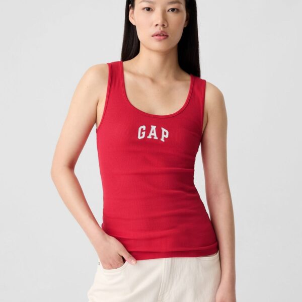 GAP Red Ribbed Logo Vest Top