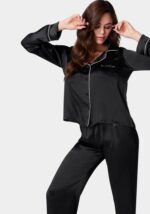 LUXURY TEXTURED CHARMEUSE PAJAMA SET - Image 2