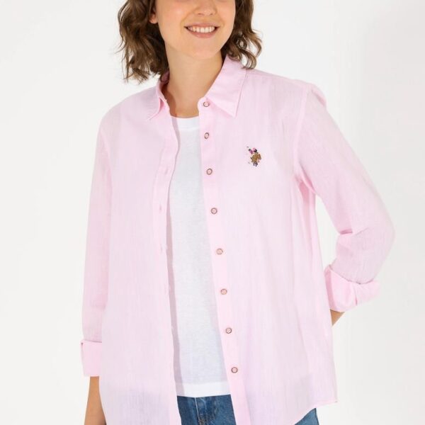 Linen Look Long Sleeve Basic Shirt