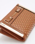 Logo Brown Studded Purse - Image 4