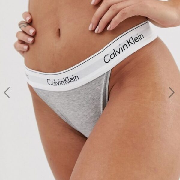 Logo Cotton Thong - Grey