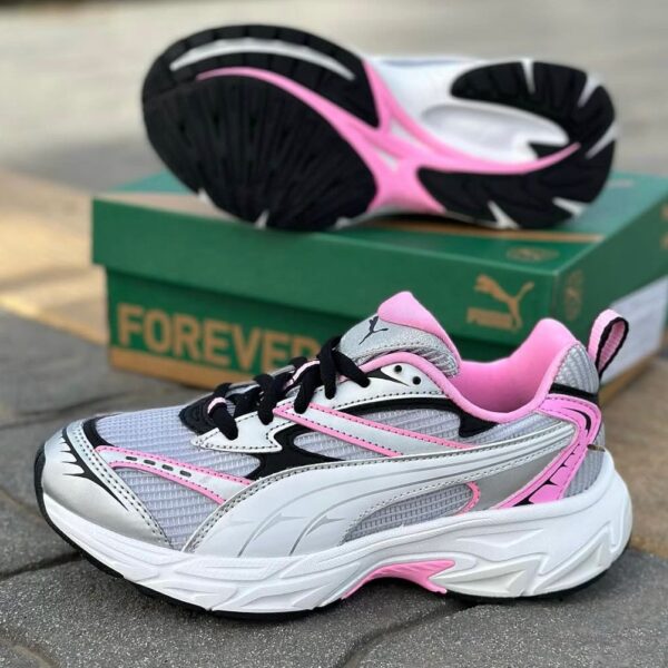 Logo trainers in Silver and Pink