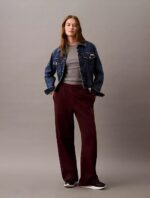 Monogram Logo Fleece Wide Leg Sweatpants