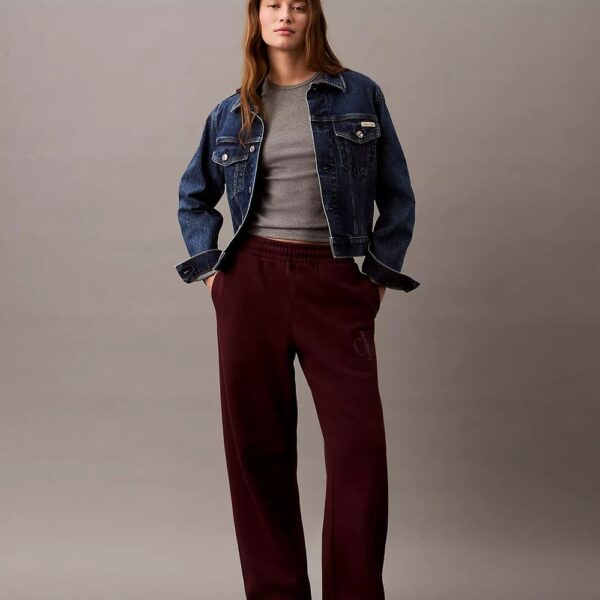 Monogram Logo Fleece Wide Leg Sweatpants