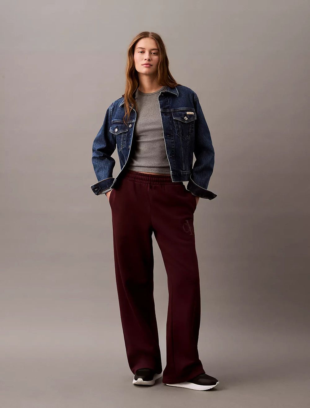 Monogram Logo Fleece Wide Leg Sweatpants Monogram Logo Fleece Wide Leg Sweatpants - Image 1