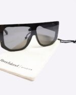 Oversized Visor Sunglasses in Black - Image 5