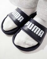 Puma lite Sliders in Navy - Image 4