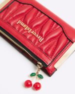 Red Faux Leather Scrunch Mini Wallet - Image 4