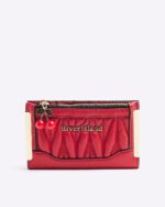 Red Faux Leather Scrunch Mini Wallet