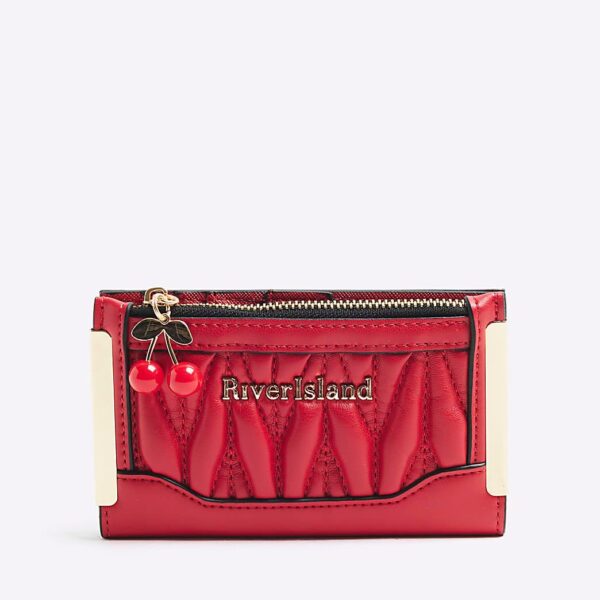 Red Faux Leather Scrunch Mini Wallet