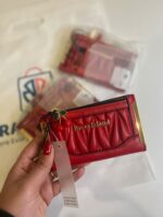 Red Faux Leather Scrunch Mini Wallet - Image 6