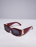 Slim Sunglasses in Burgundy - Image 3