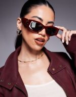 Slim Sunglasses in Burgundy