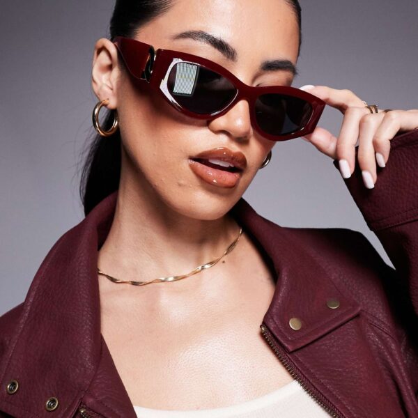Slim Sunglasses in Burgundy