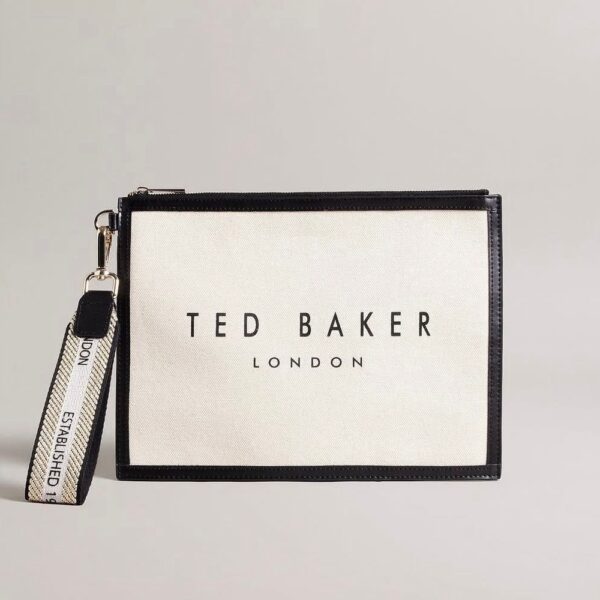 Striped Canvas Webbing Pouch