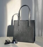Ted Baker seacon crosshatch small icon bag in black - Image 2