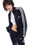 Training three stripe tracksuit in navy - Image 4