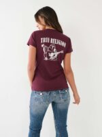 True Religion METALLIC BUDDHA LOGO V NECK TEE - Image 2
