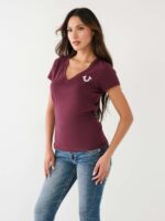 True Religion METALLIC BUDDHA LOGO V NECK TEE - Image 5