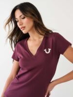 True Religion METALLIC BUDDHA LOGO V NECK TEE - Image 6