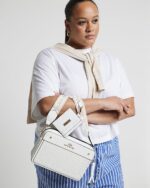 White Weave Boxy Cross Body Bag