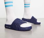 Adidas Originals adilette 22 slides in navy - Image 3
