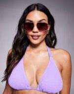 ALDO Baeberiel metal square sunglasses with red gradient lens - Image 2