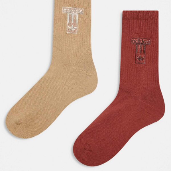 Adibreak 2 Pack Crew SOCKS in beige and rust