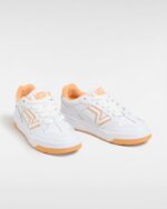Chunky leather sneakers in white and orange - Image 7