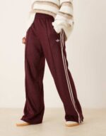 Logo Firebird mohair track pants in burgundy