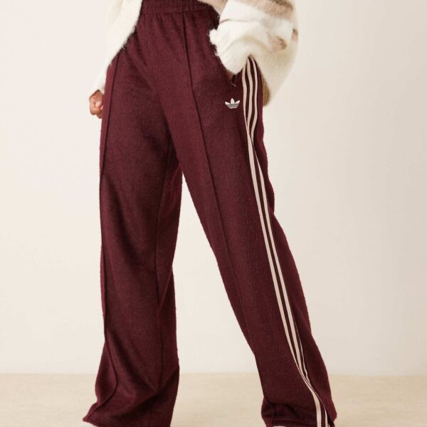 Logo Firebird mohair track pants in burgundy