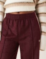 Logo Firebird mohair track pants in burgundy - Image 5