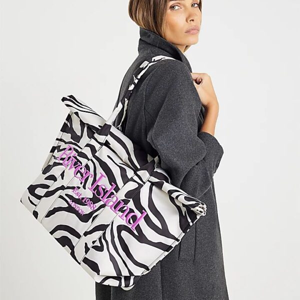 Black Zebra Roll Top Holdall Bag