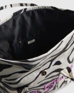 Black Zebra Roll Top Holdall Bag - Image 3