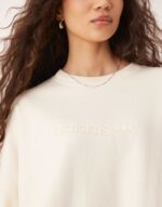 Logo Oversized Sweatshirt in Cream - Image 2