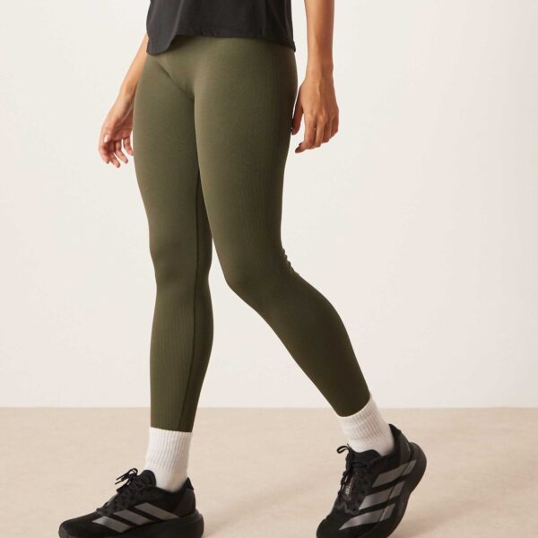 Logo Seamless Ribbed Leggings