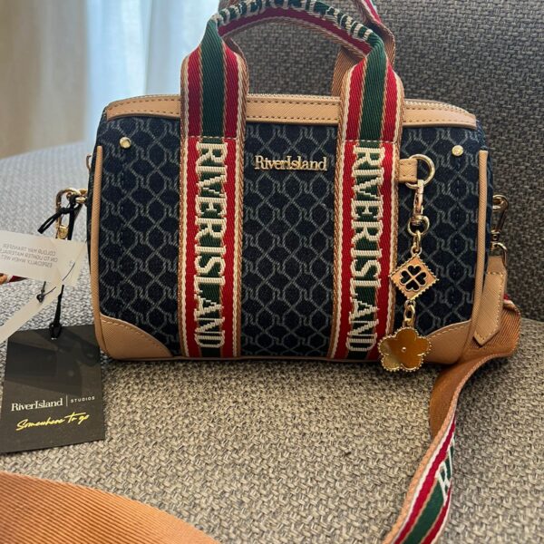 Logo Denim Bowler Bag