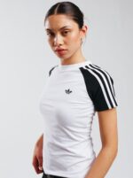 Adicolor Slim T-shirt in White and Black - Image 2